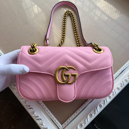 Gucci bag GG Marmont series chain with mini shoulder back bag 446744  leather-4485510f